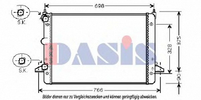 AKS DASIS 090026n -  Радиатор, охлаждение двигателя